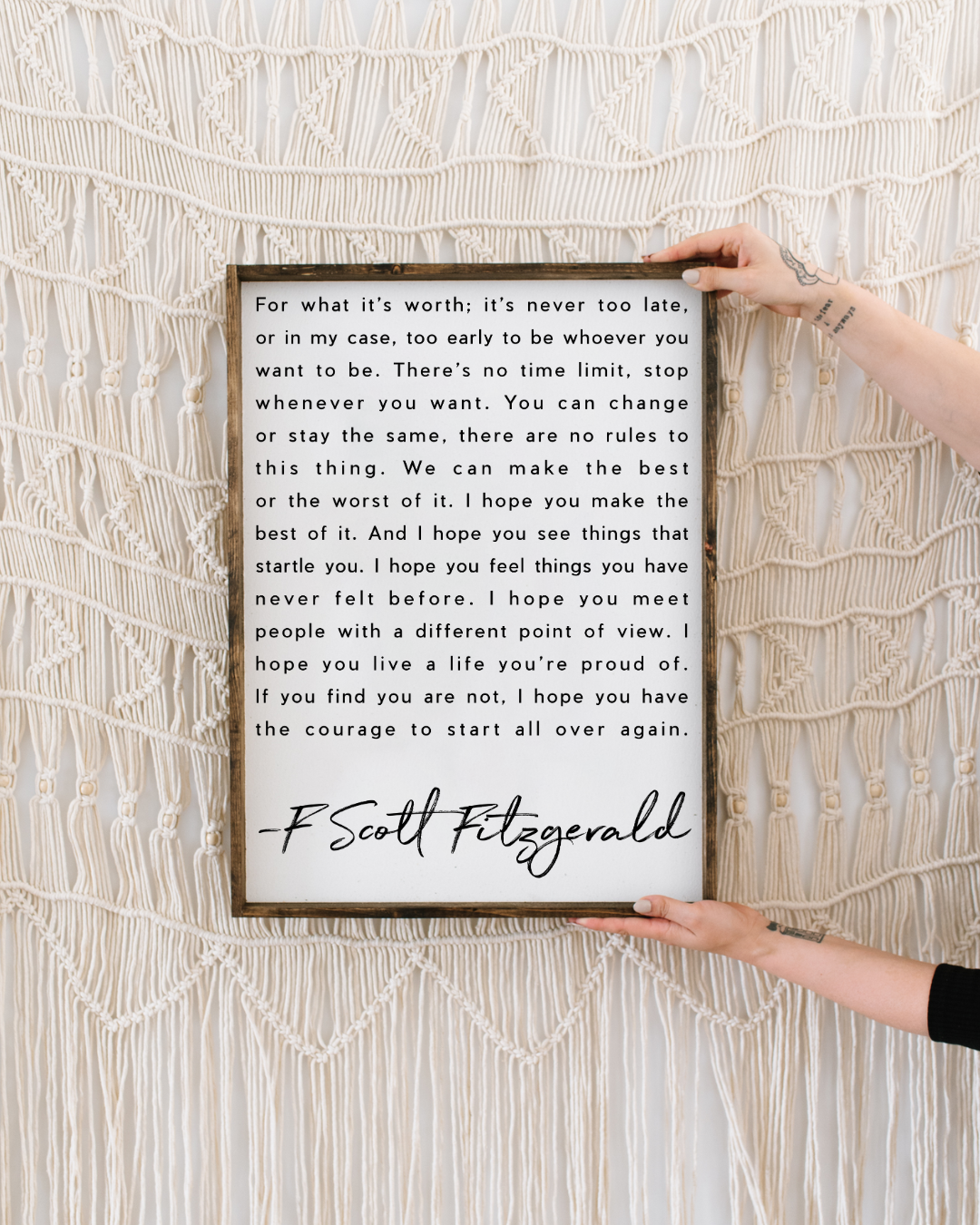 F. Scott Fitzgerald Quote Framed Print – Inspirational Art