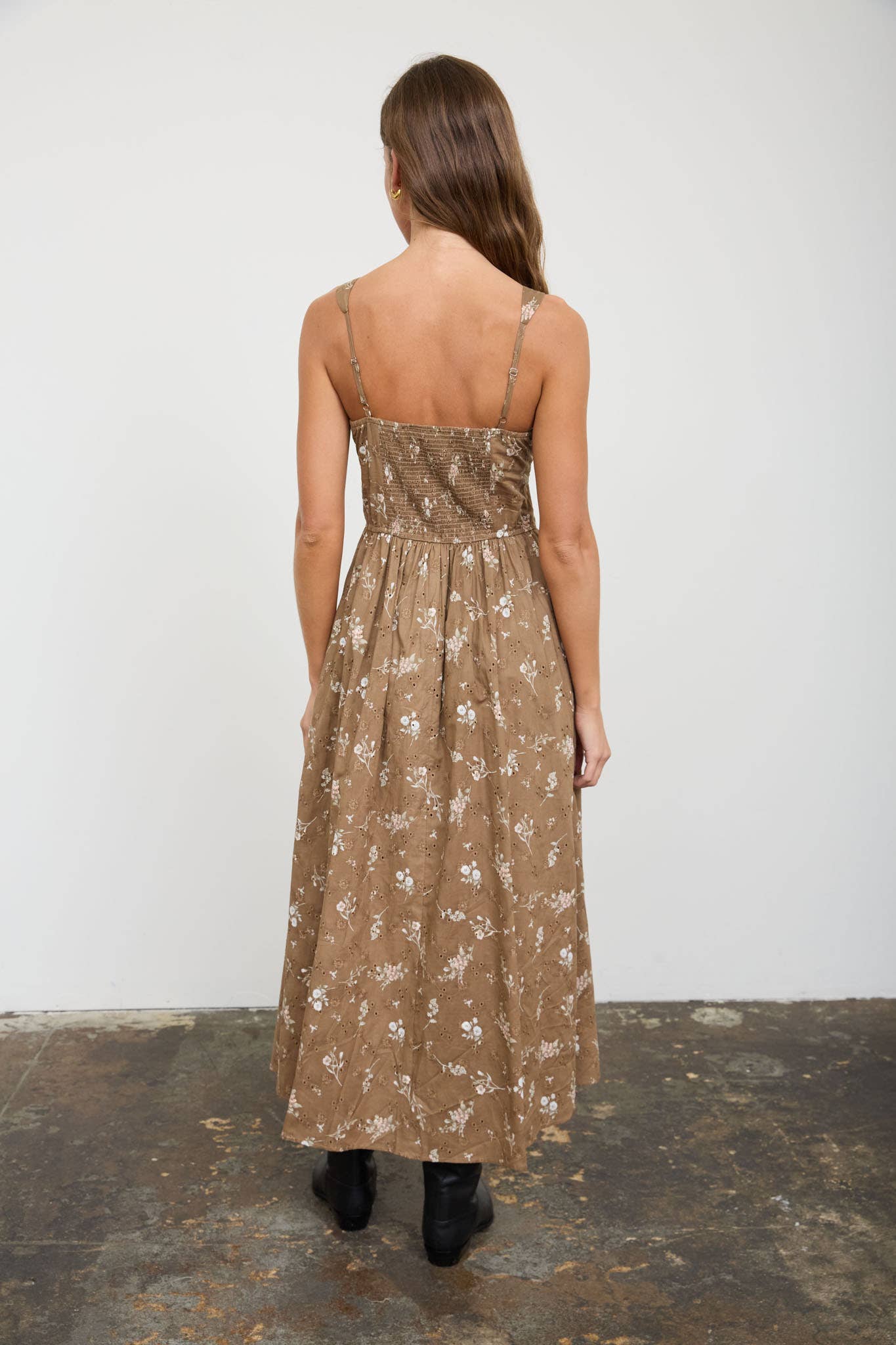 Marigold Eyelet Midi Dress