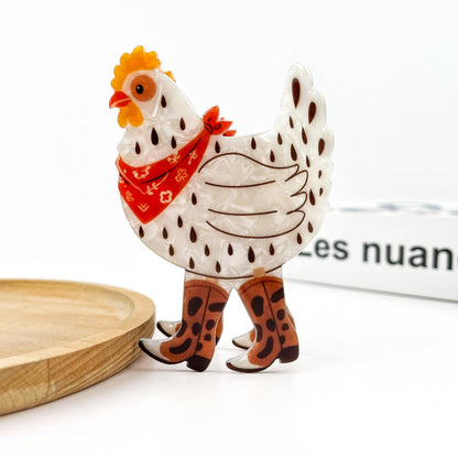 Chicken With Boots Hairclip