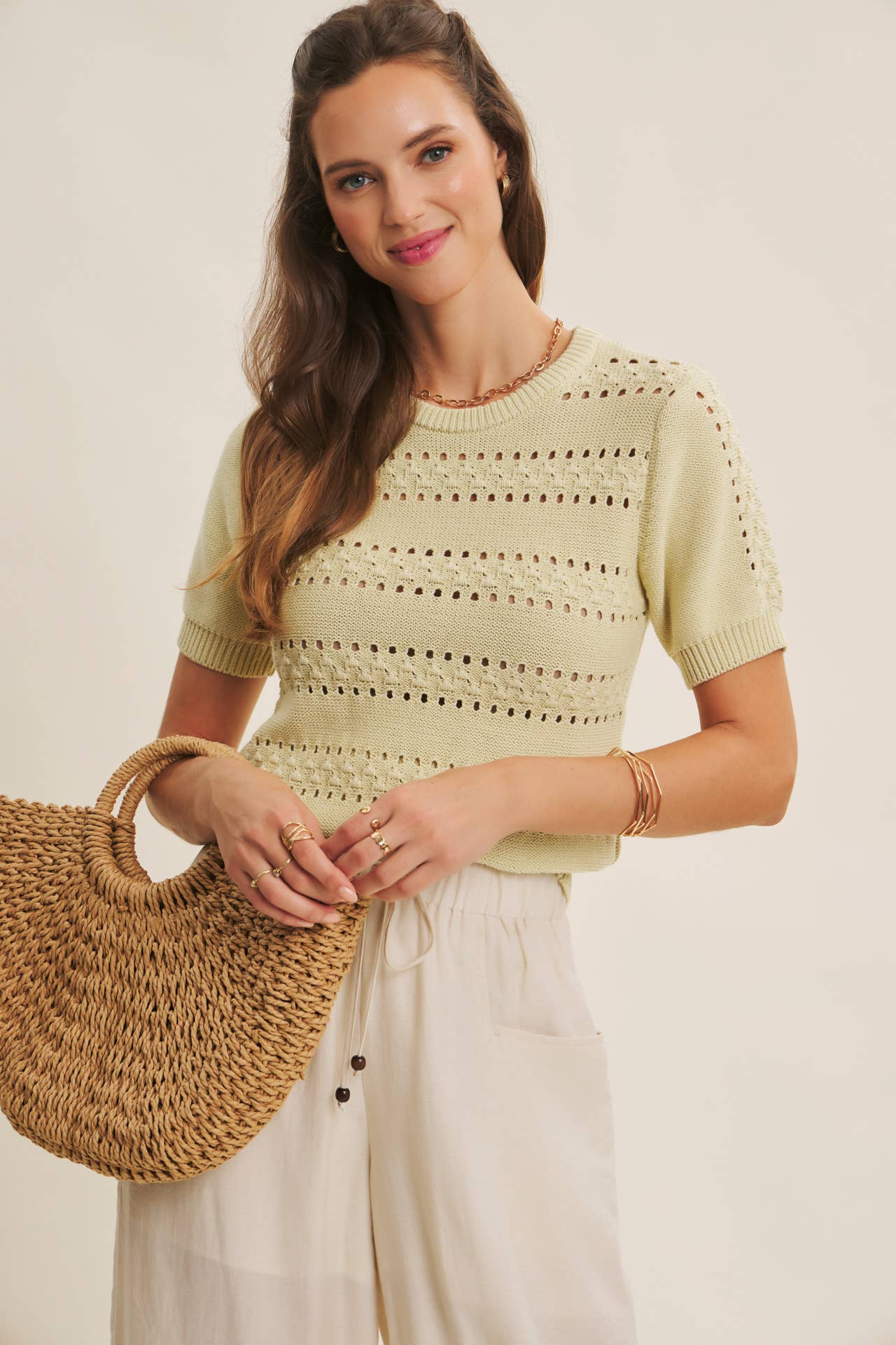 Vintage Breeze Pointelle Sweater