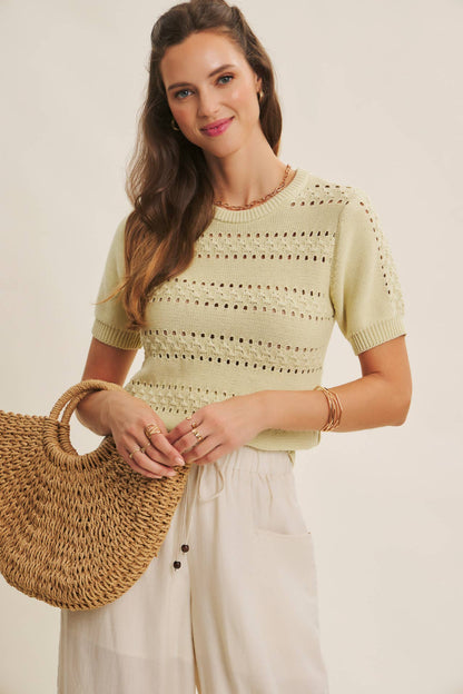 Vintage Breeze Pointelle Sweater
