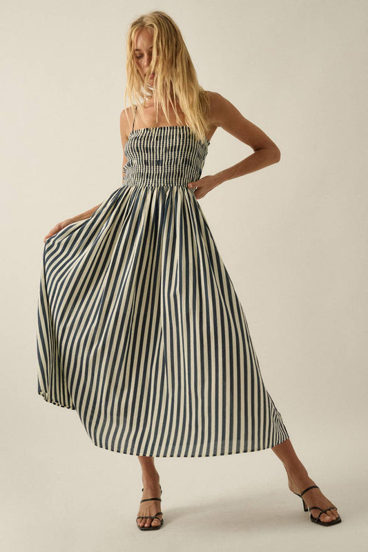 Harbor Stripe Midi Dress