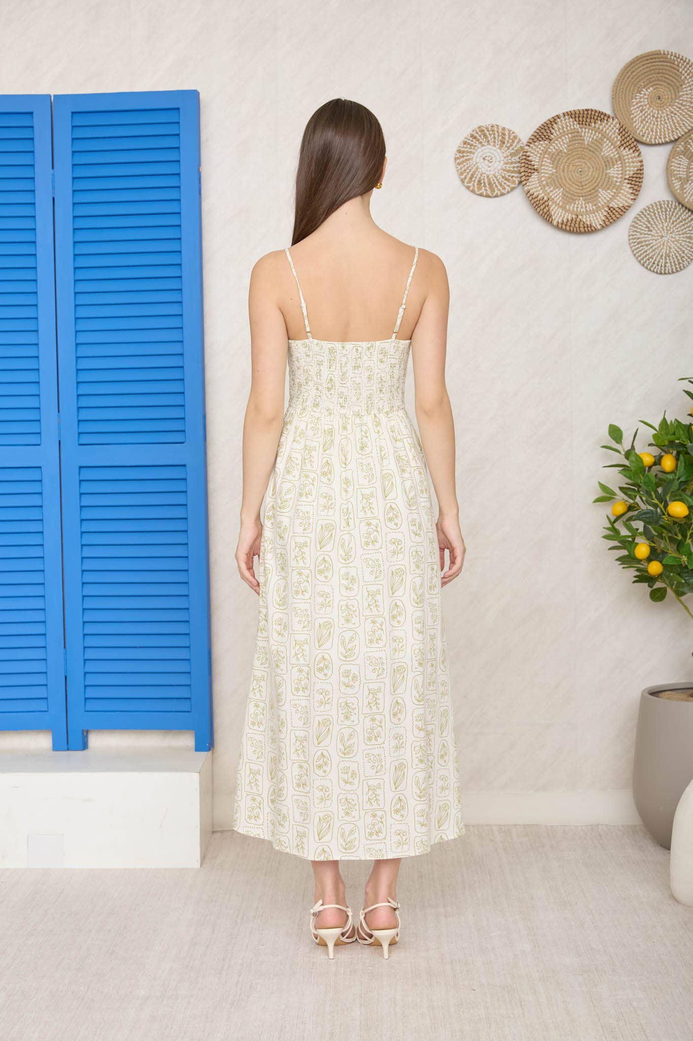 Effortless Tile Print Midi Dress