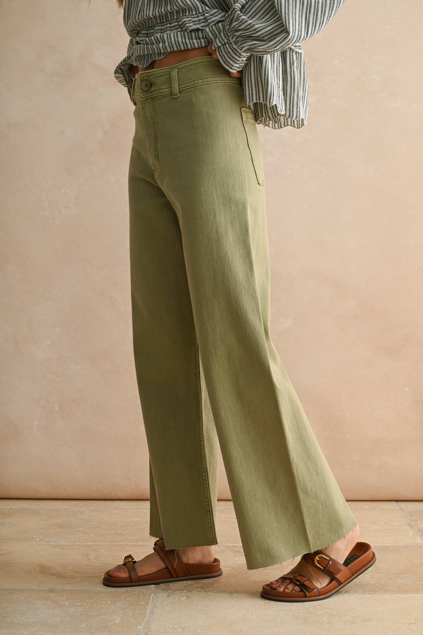 Stone Wide Leg Denim Pants