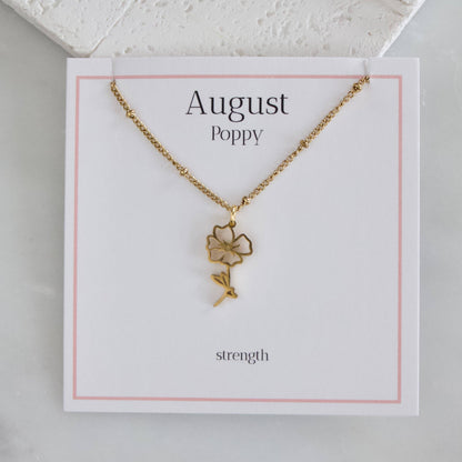 Birth Flower Necklaces - Waterproof
