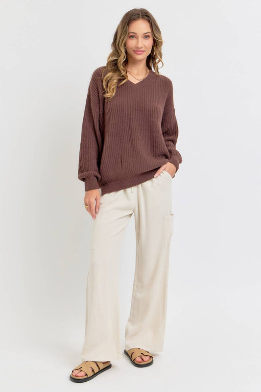 EVERYDAY CASUAL  SWEATER: Brown / Contemporary / L