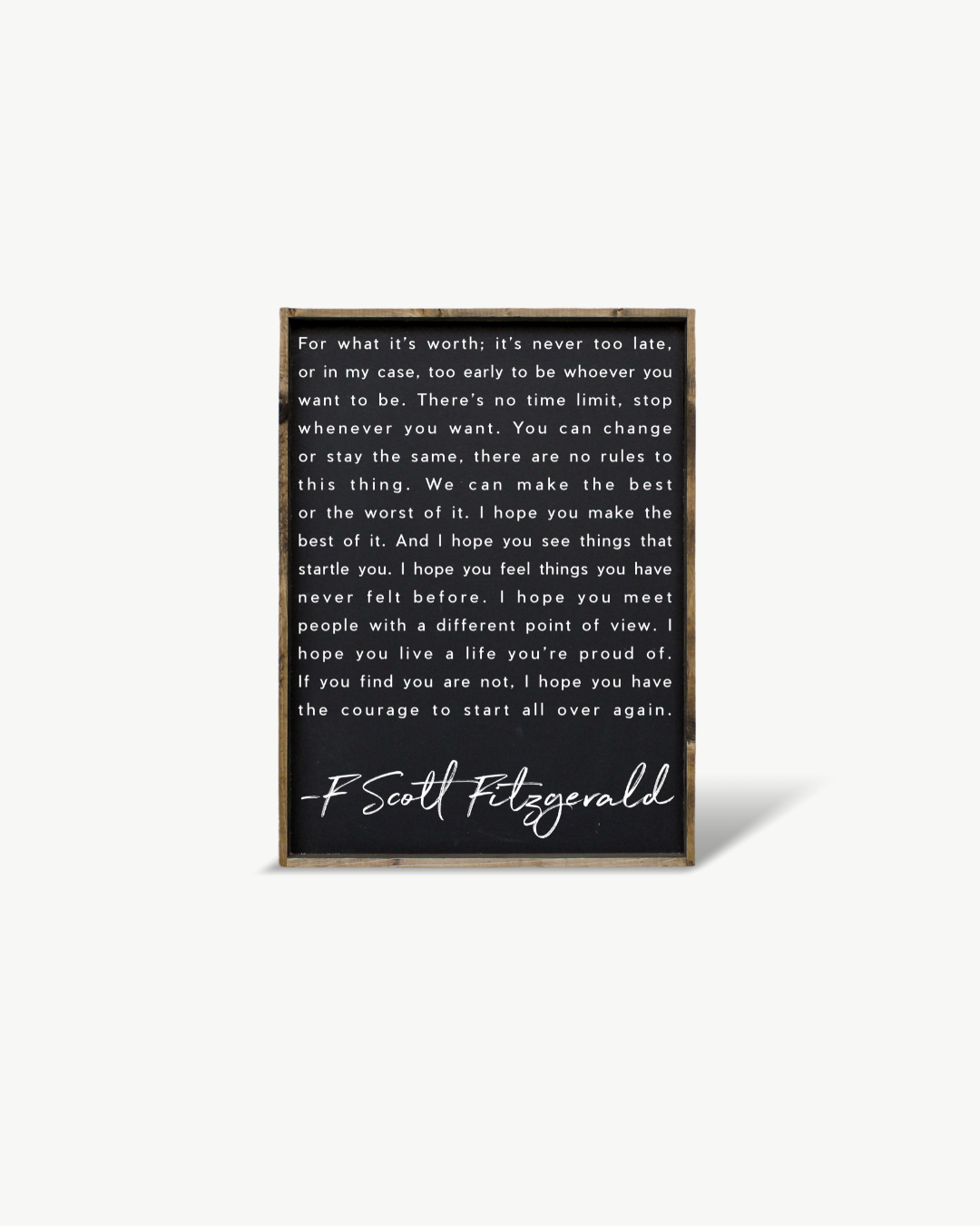 F. Scott Fitzgerald Quote Framed Print – Inspirational Art