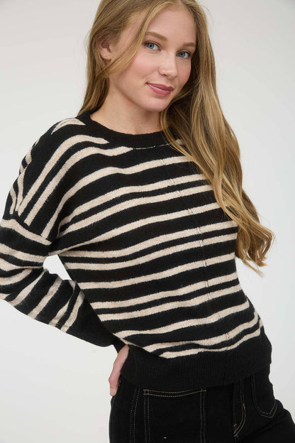 Stripe Front Seam Sweater