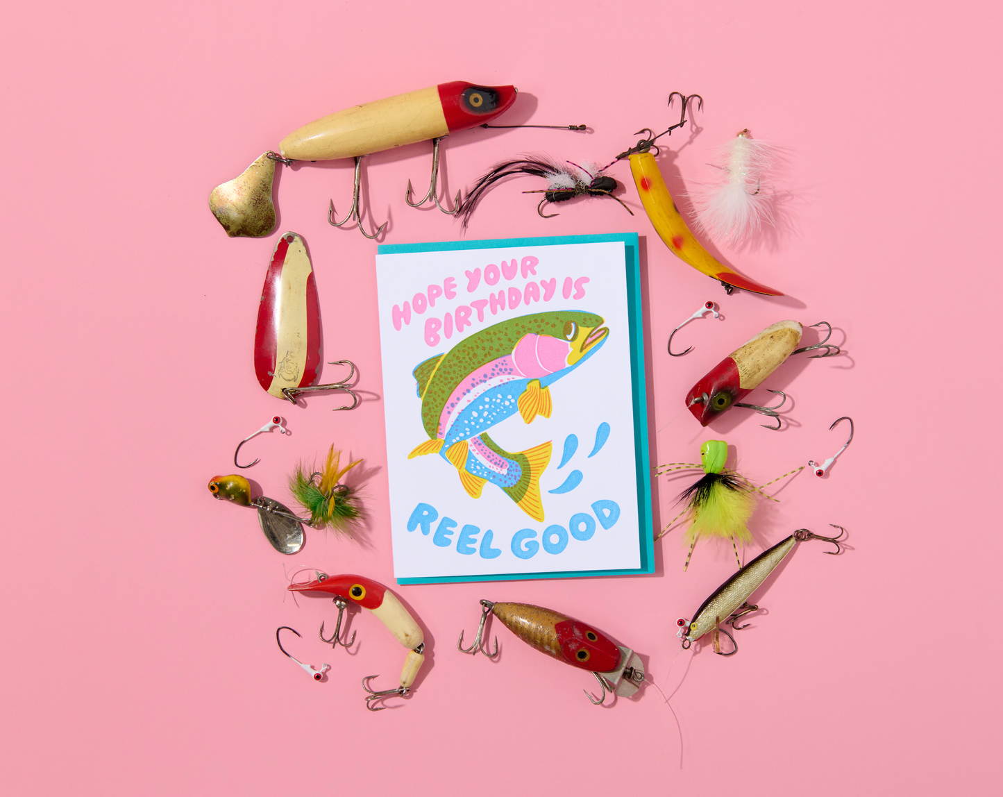 Letterpress Birthday Reel Good Card