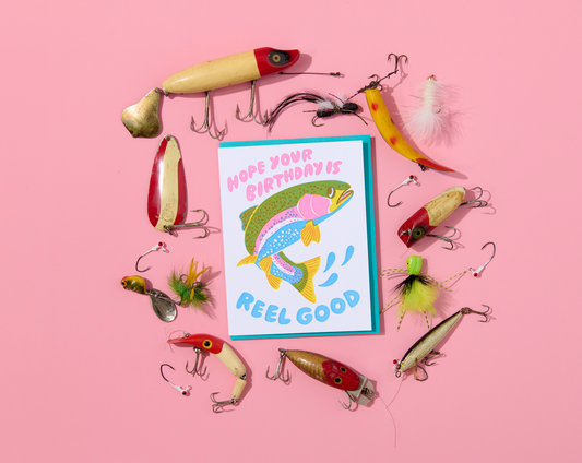 Letterpress Birthday Reel Good Card