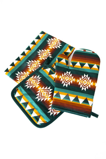 B.Yellowtail Kitchen Towel, Oven Mitt & Pot Holder Set