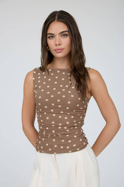 Moonlight Dot Mesh Top