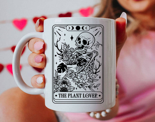 The Plant Lover Tarot Black & White - Plant Lover Coffee Mug