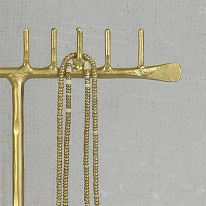 Maddox Forged Iron Jewelry T Stand With Pegs - 14 - Brass