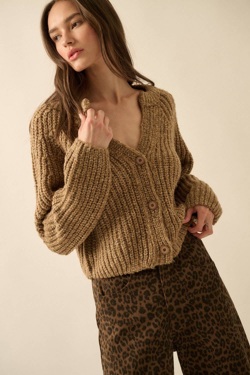 Confetti Button-Front Cardigan