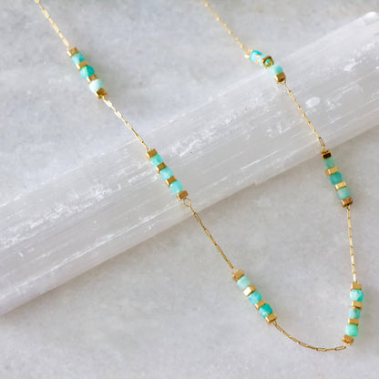 Sq. Gemstone Necklace