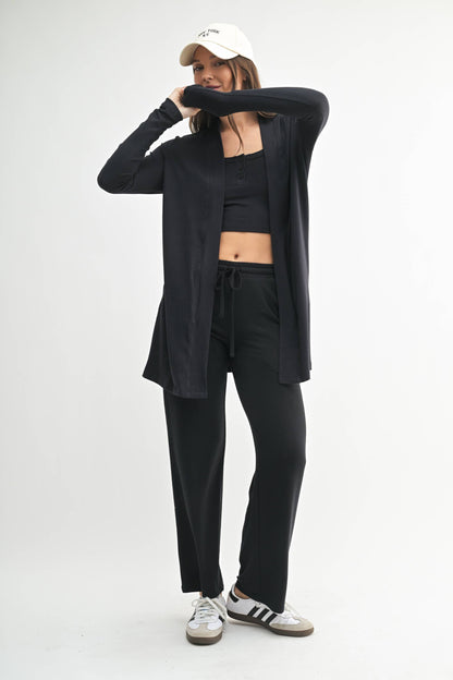 Brushed Hacci Open Cardi