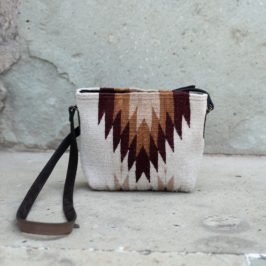Copal Zapotec Wool Crossbody–Leather Trim
