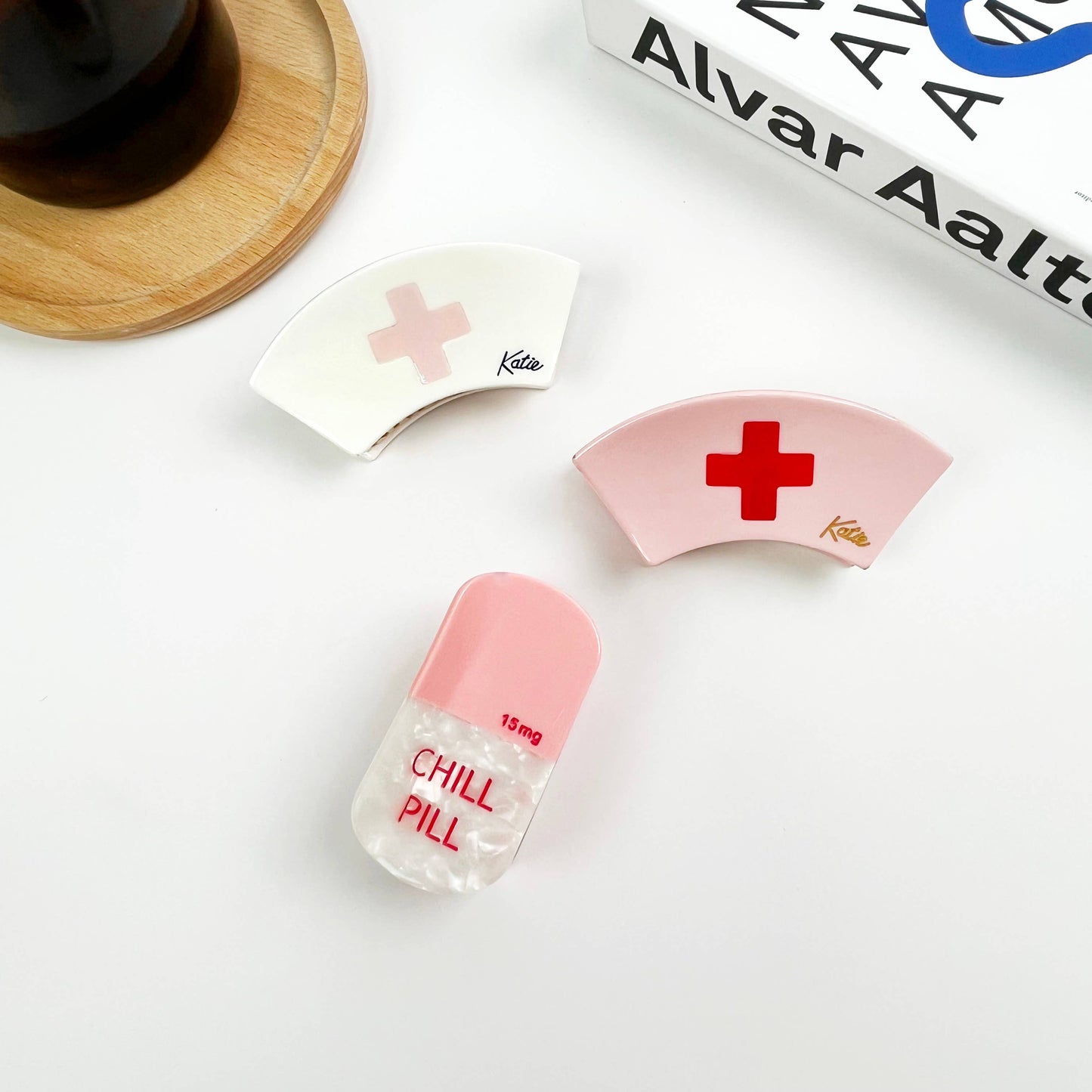 Acetate Pill Hair Clips