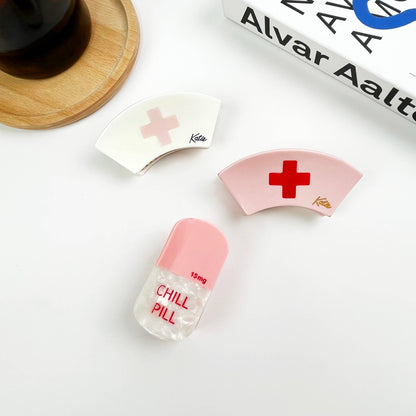 Acetate Pill Hair Clips