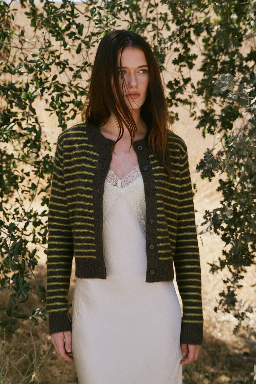 Essential Striped Button Up Cardi