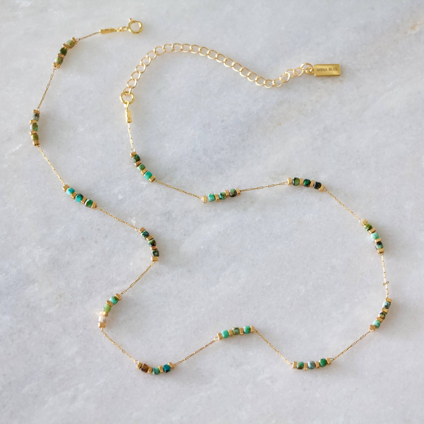 Sq. Gemstone Necklace