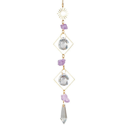 SUN WITH AMETHYST & DOUBLE DIAMOND CRYSTAL SUNCATCHER