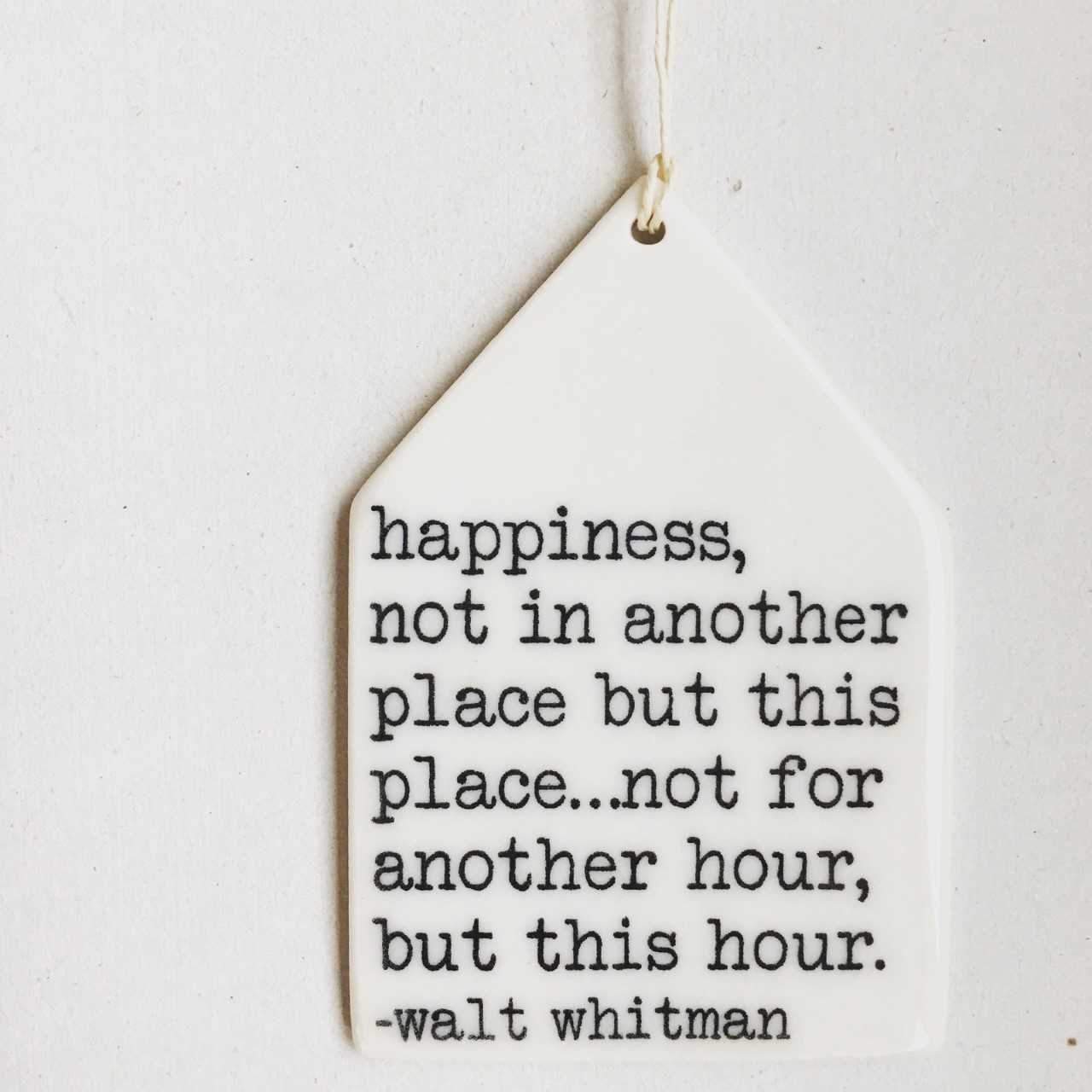 "Happiness" Ceramic Wall Tag