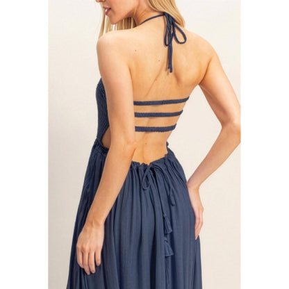 Smocked Halter Maxi Dress
