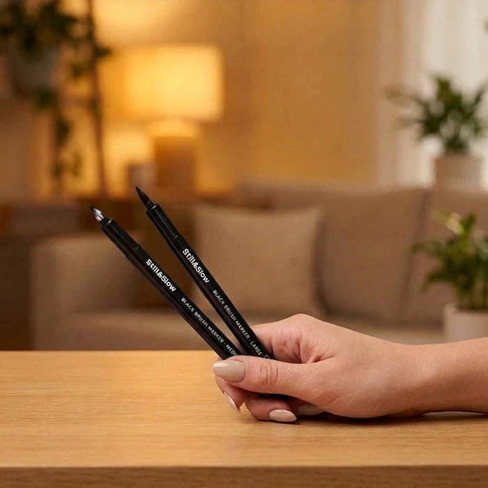 6-Piece Refillable Black Markers