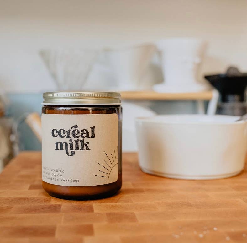 Cereal Milk 8 oz coconut wax amber jar candle