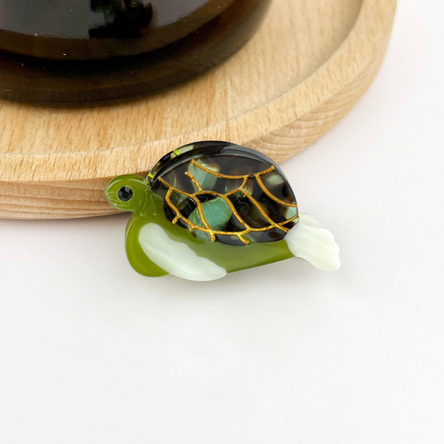 Green Turtle Hair Clip