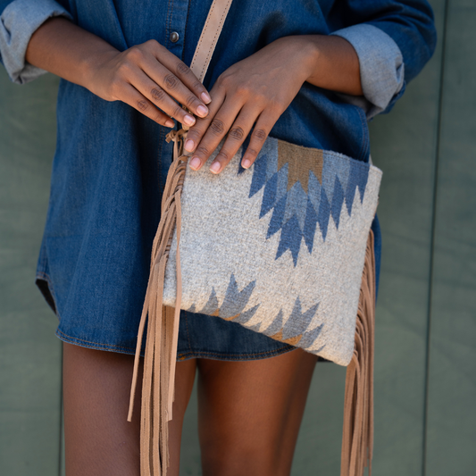 Vega Wool Fringe Crossbody–Handwoven Oaxaca