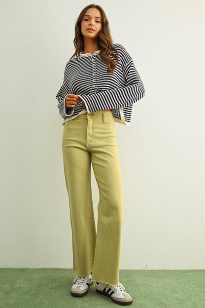 Stone Wide Leg Denim Pants