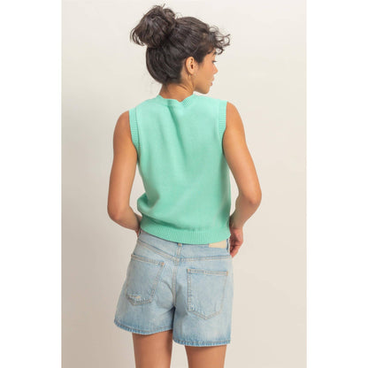 Button Up Sleeveless Cardigan