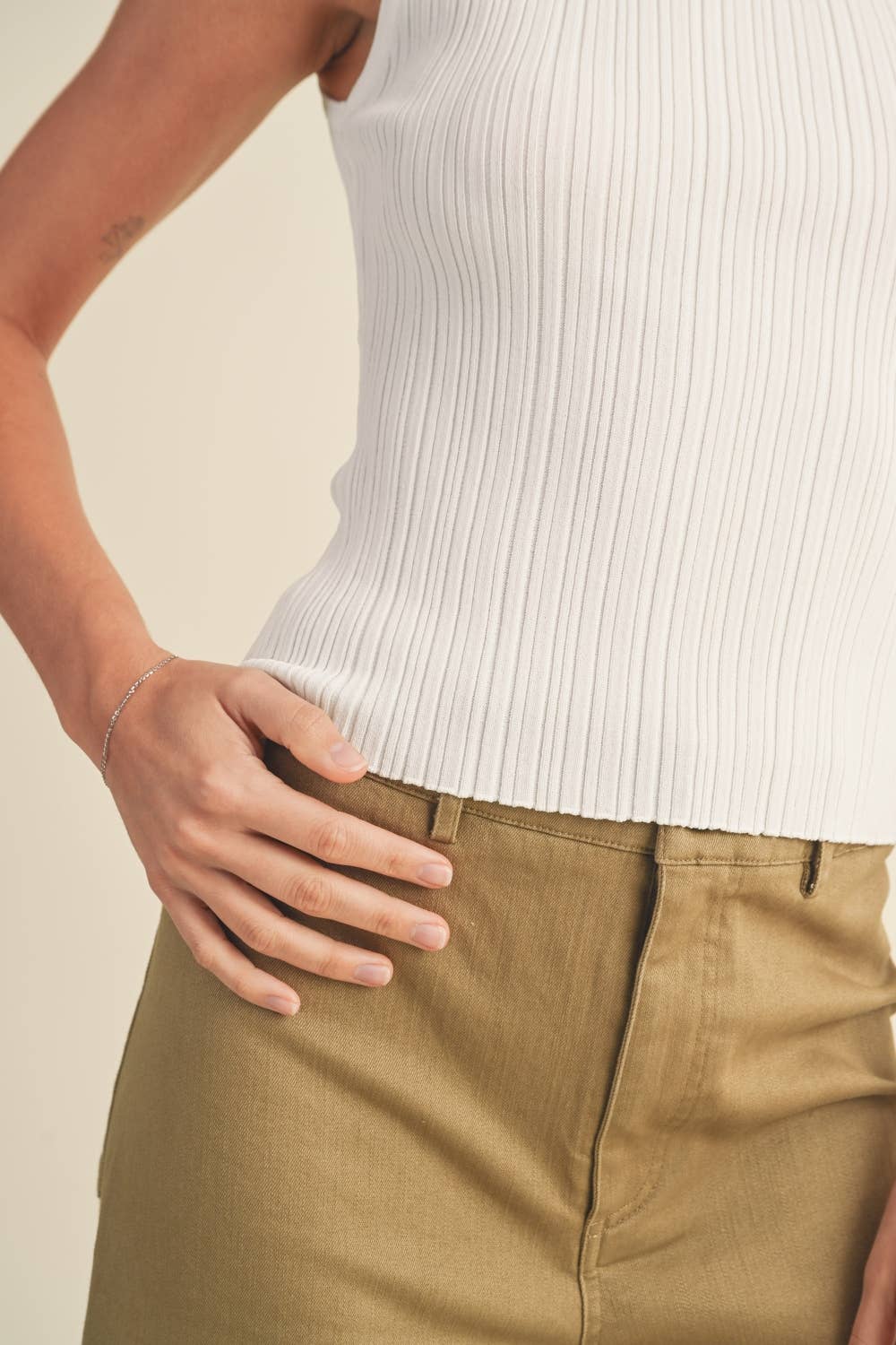 VISCOSE RIBBED KNITTED TOP