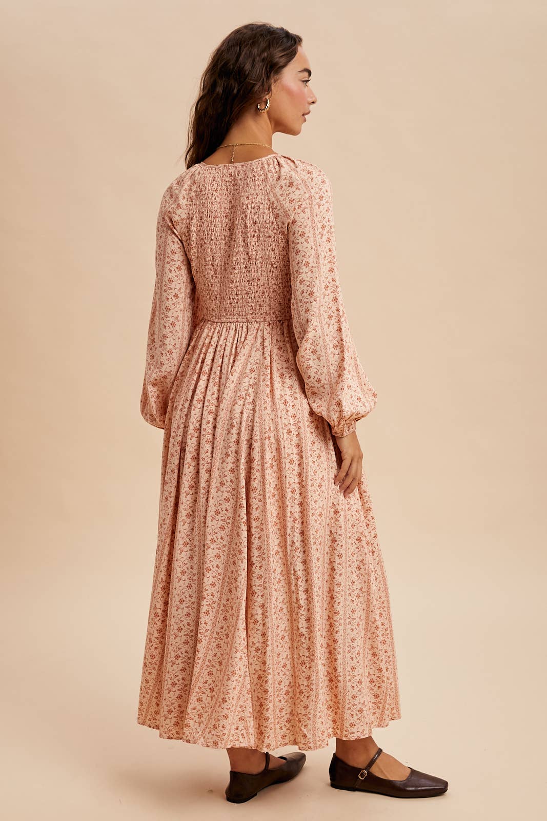 Smocked Button Down Maxi