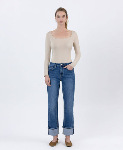 Classic Ankle Cuff High Rise Jean