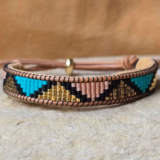 Echoed Truth Trinity Turquoise Small Beaded Cuff Bracelet