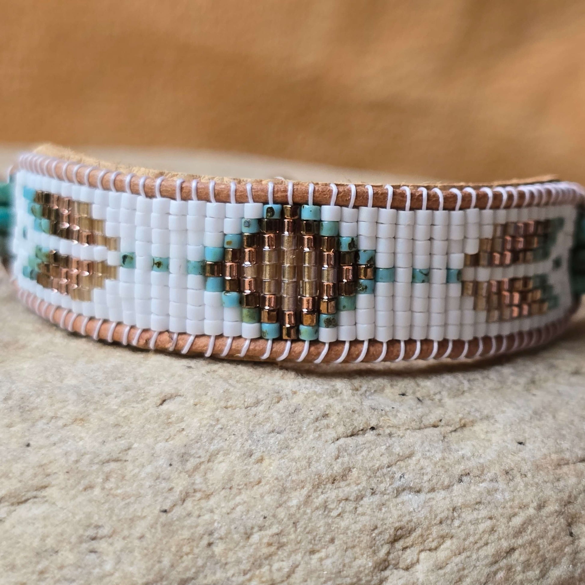 Patina Pulse Flight of Courage Turquoise Medium Beaded Cuff Bracelet