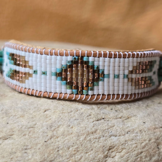 Patina Pulse Flight of Courage Turquoise Medium Beaded Cuff Bracelet