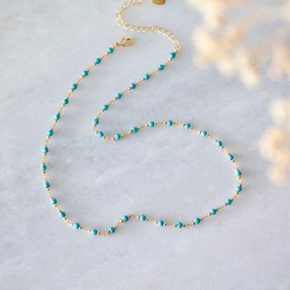 Faceted Turquoise Choker Necklace