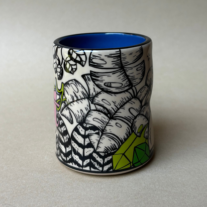 Lucky Cat & Houseplant Mug - Large