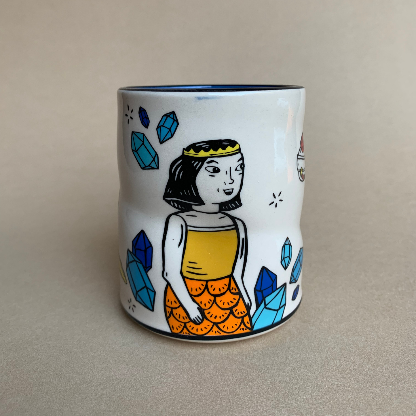 Lucky Chicken Snorkeling with Mermaid Mug - Large