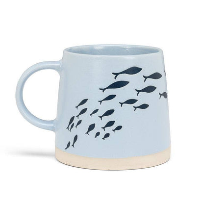 Wide Base Mug with Fish