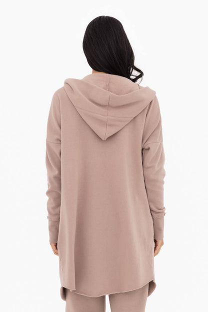 Open Front Longline Hoodie Cardigan