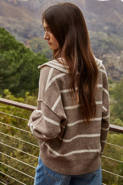 Weekend Stripe Polo Sweater