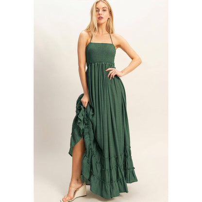 Smocked Halter Maxi Dress