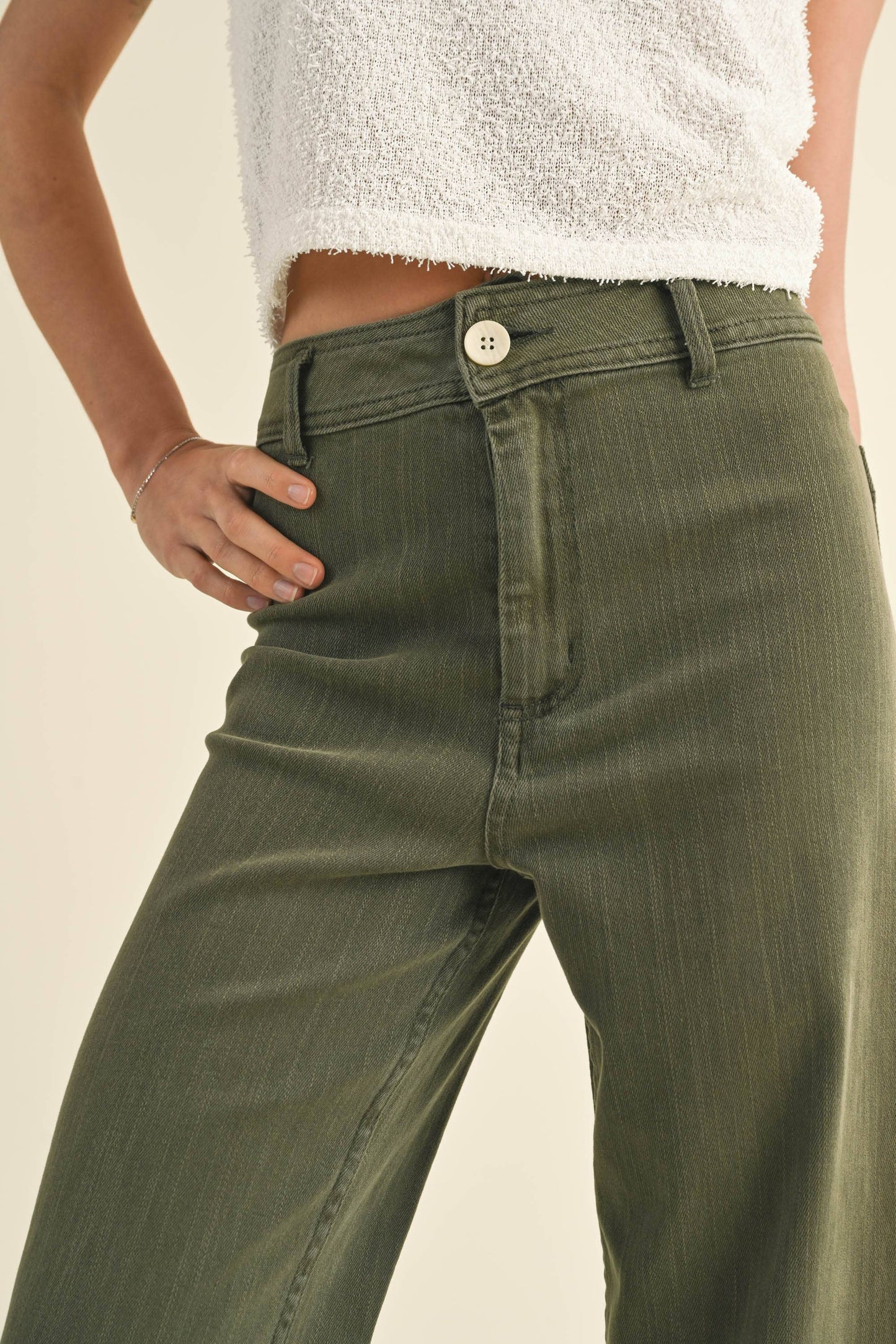 Stone Wide Leg Denim Pants