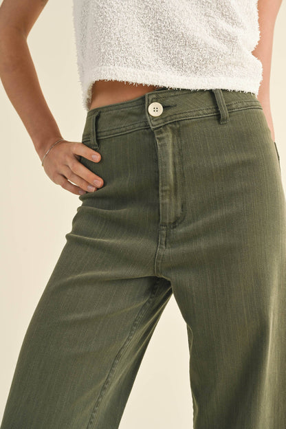 Stone Wide Leg Denim Pants